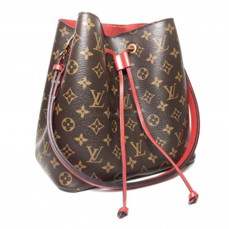 LOUIS VUITTON Monogram NeoNoe MM Drawstring Bucket Bag in Red – GHW (Year 2018)