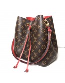 LOUIS VUITTON Monogram NeoNoe MM Drawstring Bucket Bag in Red – GHW (Year 2018)