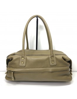 CELINE East West Satchel Shoulder Bag in Taupe Soft Grained Calfskin – GHW