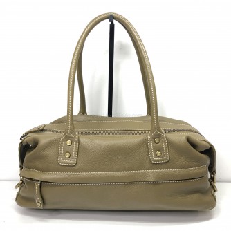CELINE East West Satchel Shoulder Bag in Taupe Soft Grained Calfskin – GHW