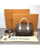 LOUIS VUITTON Monogram Speedy Bandouliere 20 Handbag with Black Shoulder Strap – GHW (Microchip – Year 2024)