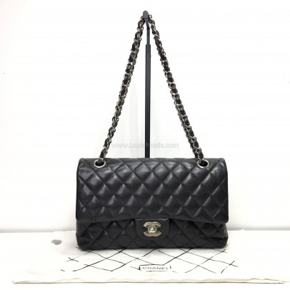 CHANEL Medium Classic Flap (CF) Shoulder Bag in Black Caviar - SHW (Series 26 - Year 2019)