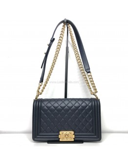 CHANEL Medium Leboy Flap in Dark Blue Caviar – GHW (Series 24 – Year 2018)
