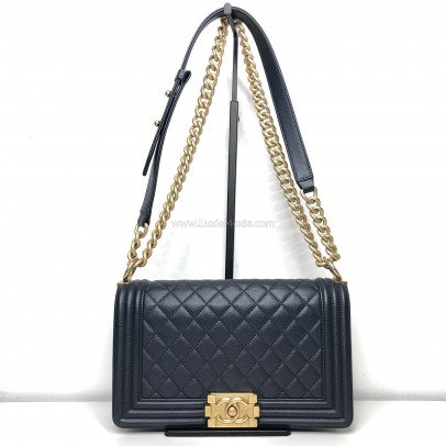 CHANEL Medium Leboy Flap in Dark Blue Caviar – GHW (Series 24 – Year 2018)