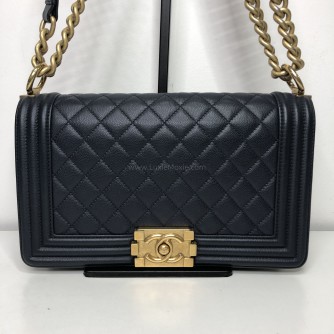 CHANEL Medium Leboy Flap in Dark Blue Caviar – GHW (Series 24 – Year 2018)