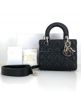 CHRISTIAN DIOR Small Lady Dior My ABCDior Bag in Black Cannage Lambskin – GHW (Year 2021)