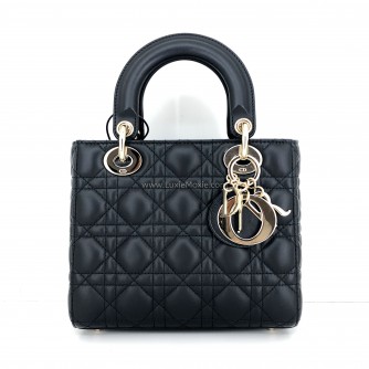 CHRISTIAN DIOR Small Lady Dior My ABCDior Bag in Black Cannage Lambskin – GHW (Year 2021)