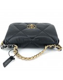 CHANEL 19 Handbag (Small) in Black Shiny Lambskin – Tri Tone Hardware (31 Series – Year 2021)