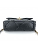 CHANEL 19 Handbag (Small) in Black Shiny Lambskin – Tri Tone Hardware (31 Series – Year 2021)