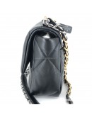 CHANEL 19 Handbag (Small) in Black Shiny Lambskin – Tri Tone Hardware (31 Series – Year 2021)