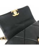 CHANEL 19 Handbag (Small) in Black Shiny Lambskin – Tri Tone Hardware (31 Series – Year 2021)