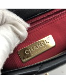 CHANEL 19 Handbag (Small) in Black Shiny Lambskin – Tri Tone Hardware (31 Series – Year 2021)