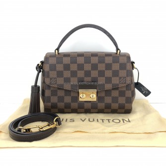 LOUIS VUITTON Damier Ebene Croisette Handbag with Shoulder Strap – GHW (Year 2017)