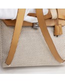 HERMES Herbag PM 31 (2-in-1) Beige Canvas with Light Brown Calfskin Leather & SHW – Backpack Type
