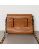 GIVENCHY GV3 Nano Bag with Chain in Brown Calfskin – Aged Gold Hardware