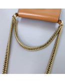 GIVENCHY GV3 Nano Bag with Chain in Brown Calfskin – Aged Gold Hardware