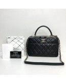 CHANEL Medium Trendy CC Bowling Bag in Black Lambskin – GHW (25 Series – Year 2019)