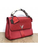 LOUIS VUITTON Very One Handle Bag Monogram Leather in Rubis (Red) with Shoulder Strap – SHW [tied with original LV Silk Twilly]