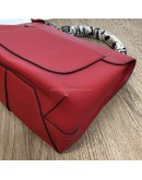 LOUIS VUITTON Very One Handle Bag Monogram Leather in Rubis (Red) with Shoulder Strap – SHW [tied with original LV Silk Twilly]