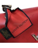 LOUIS VUITTON Very One Handle Bag Monogram Leather in Rubis (Red) with Shoulder Strap – SHW [tied with original LV Silk Twilly]