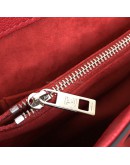 LOUIS VUITTON Very One Handle Bag Monogram Leather in Rubis (Red) with Shoulder Strap – SHW [tied with original LV Silk Twilly]