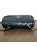 CHANEL Vintage Black Quilted Lambskin Chain Shoulder Flap Bag - GHW