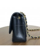 CHANEL Vintage Black Quilted Lambskin Chain Shoulder Flap Bag - GHW