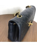 CHANEL Vintage Black Quilted Lambskin Chain Shoulder Flap Bag - GHW