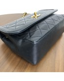 CHANEL Vintage Black Quilted Lambskin Chain Shoulder Flap Bag - GHW