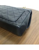 CHANEL Vintage Black Quilted Lambskin Chain Shoulder Flap Bag - GHW