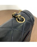 CHANEL Vintage Black Quilted Lambskin Chain Shoulder Flap Bag - GHW