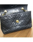 CHANEL Vintage Black Quilted Lambskin Chain Shoulder Flap Bag - GHW