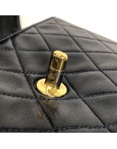 CHANEL Vintage Black Quilted Lambskin Chain Shoulder Flap Bag - GHW