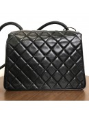 CHANEL Vintage Turn Lock Black Lambskin Shoulder/Crossbody Flap Bag - GHW