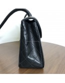 CHANEL Vintage Turn Lock Black Lambskin Shoulder/Crossbody Flap Bag - GHW