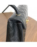 CHANEL Vintage Turn Lock Black Lambskin Shoulder/Crossbody Flap Bag - GHW