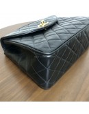 CHANEL Vintage Turn Lock Black Lambskin Shoulder/Crossbody Flap Bag - GHW