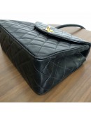 CHANEL Vintage Turn Lock Black Lambskin Shoulder/Crossbody Flap Bag - GHW