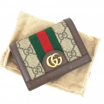 GUCCI GG Supreme Ophidia Card Case Wallet - GHW