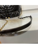 CHANEL CC Drawstring Mini Bucket Bag in Black Shiny Aged Calfskin – Dual Tone Hardware (30 Series)