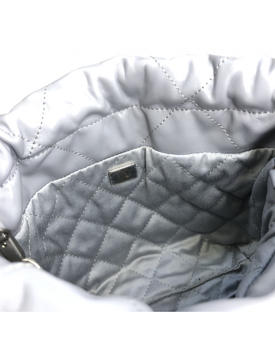 Grey Quilted Calfskin Mini 22 Silver Hardware, 2023