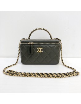 CHANEL Small Vanity Case with Top Chain Handle & Crossbody Chain – GHW