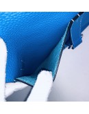 HERMES Halzan 31 Blue Hydra Clemence Leather Crossbody Handbag – PHW