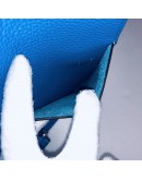 HERMES Halzan 31 Blue Hydra Clemence Leather Crossbody Handbag – PHW