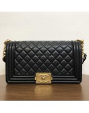 CHANEL Medium Leboy Flap Bag in Black Smooth Calfskin – Aged Gold Hardware (27 Series – Year 2019)