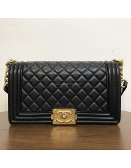 CHANEL Medium Leboy Flap Bag in Black Smooth Calfskin – Aged Gold Hardware (27 Series – Year 2019)