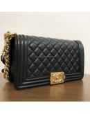 CHANEL Medium Leboy Flap Bag in Black Smooth Calfskin – Aged Gold Hardware (27 Series – Year 2019)