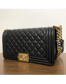 CHANEL Medium Leboy Flap Bag in Black Smooth Calfskin – Aged Gold Hardware (27 Series – Year 2019)