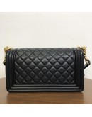 CHANEL Medium Leboy Flap Bag in Black Smooth Calfskin – Aged Gold Hardware (27 Series – Year 2019)