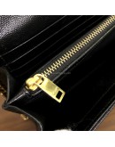 YVES SAINT LAURENT Medium Monogram Chain Wallet (WOC) in Black Grained Calfskin - GHW (Year 2022)